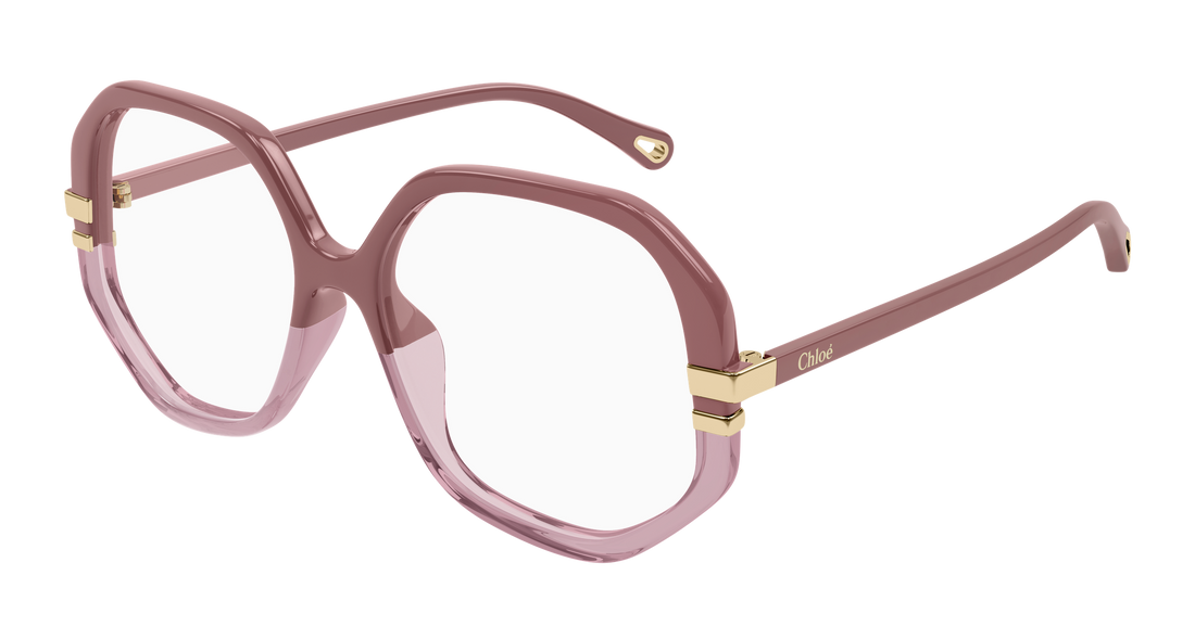 Prescription glasses chloé ch0107o 017 rosa geometric femenino size 54mm - Main view