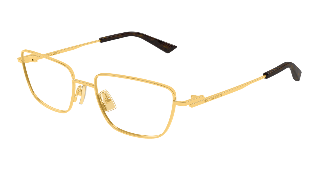 Óculos graduados bottega veneta bv1385o 001 dorado cat eye femenino tamanho 54mm - Vista principal