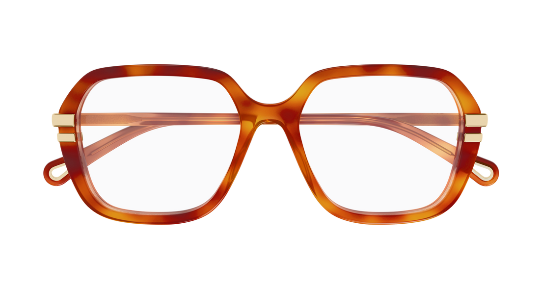Prescription glasses chloé ch0205o 010 havana rectangular / squared femenino size 53mm - Detailed view