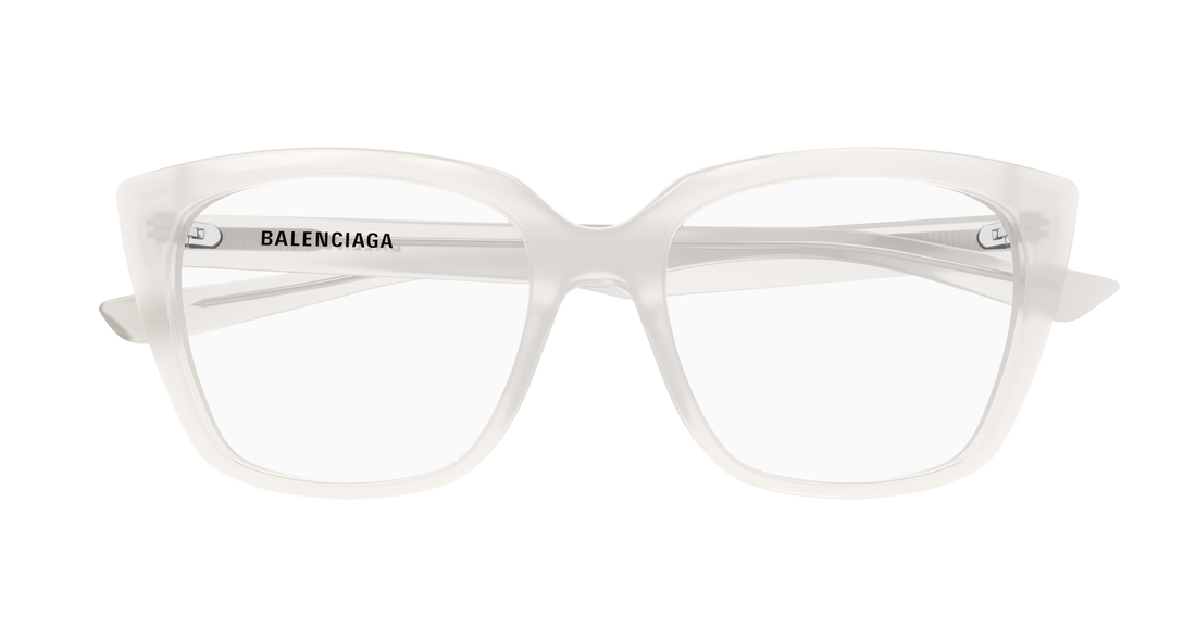 Prescription glasses balenciaga bb0062o 010 blanco cat eye femenino size 53mm - Detailed view