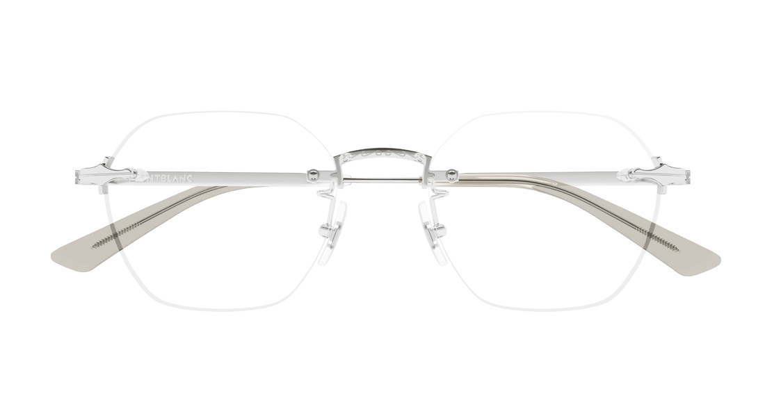 Occhiali da vista montblanc mb0403o 002 plateado round masculino taglia 50mm - Vista dettagliata