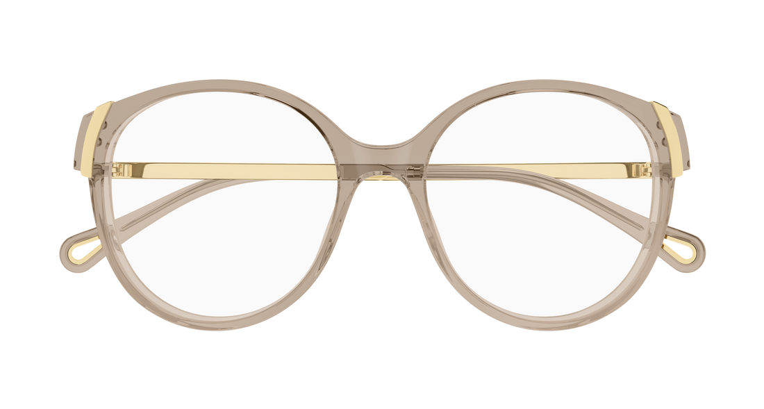 Prescription glasses chloé ch0328o 003 marron round/oval/panthos femenino size 52mm - Detailed view