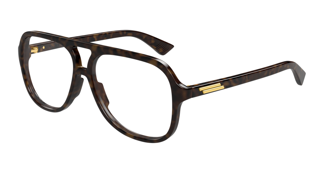 Óculos graduados bottega veneta bv1417o 002 havana pilot/navigator unisex tamanho 56mm - Vista principal