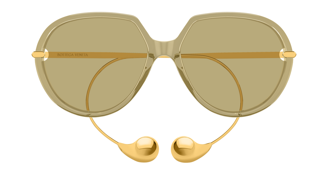Óculos de sol bottega veneta bv1436s 004 amarillo unisex tamanho 60mm - Vista de detalhe