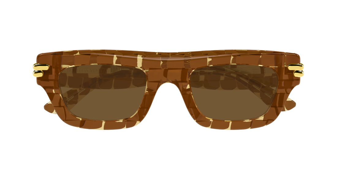 Óculos de sol bottega veneta bv1321s 006 marron rectangular / squared unisex tamanho 50mm - Vista de detalhe
