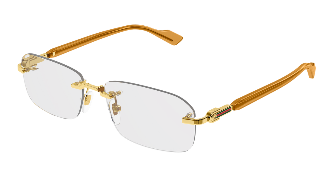 Prescription glasses gucci gg1221o 006 dorado rectangular / squared masculino size 56mm - Main view