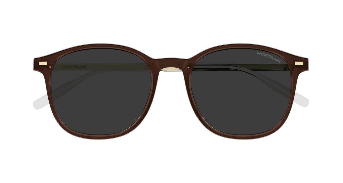 Gafas de sol montblanc mb0454sa 003 marron round/oval/panthos masculino talla 54mm - Vista de detalle