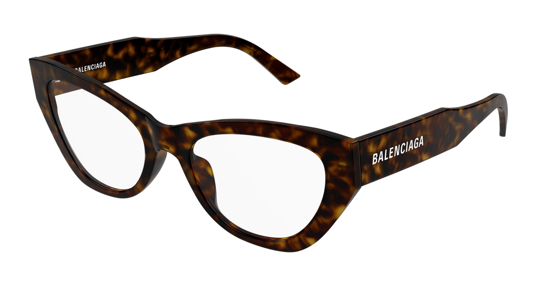 Prescription glasses balenciaga bb0449o 007 havana cat eye femenino size 55mm - Main view