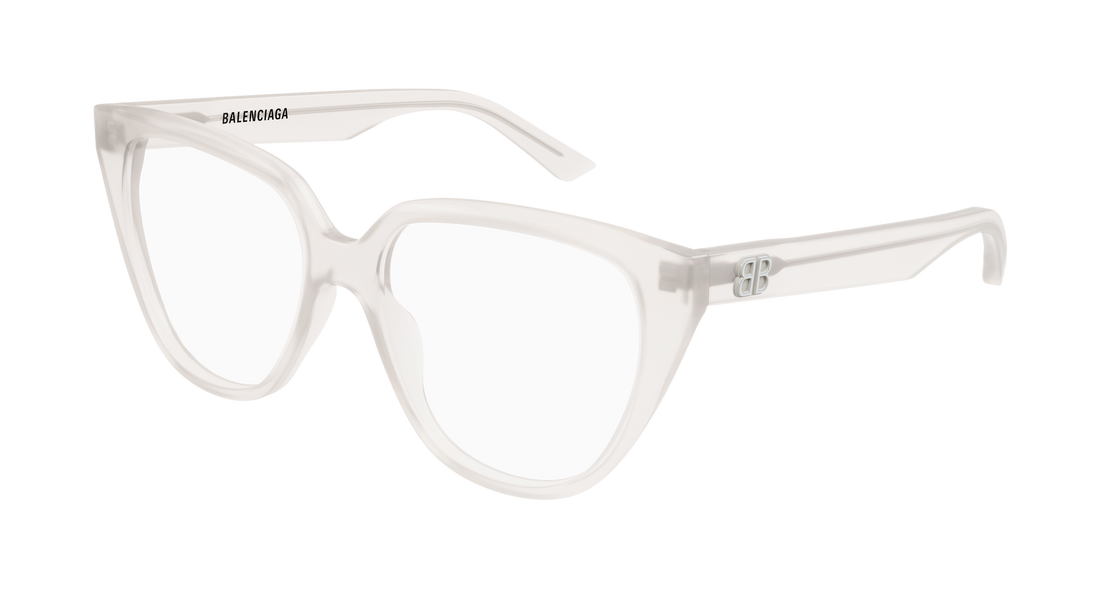 Prescription glasses balenciaga bb0129o 010 blanco cat eye femenino size 53mm - Main view