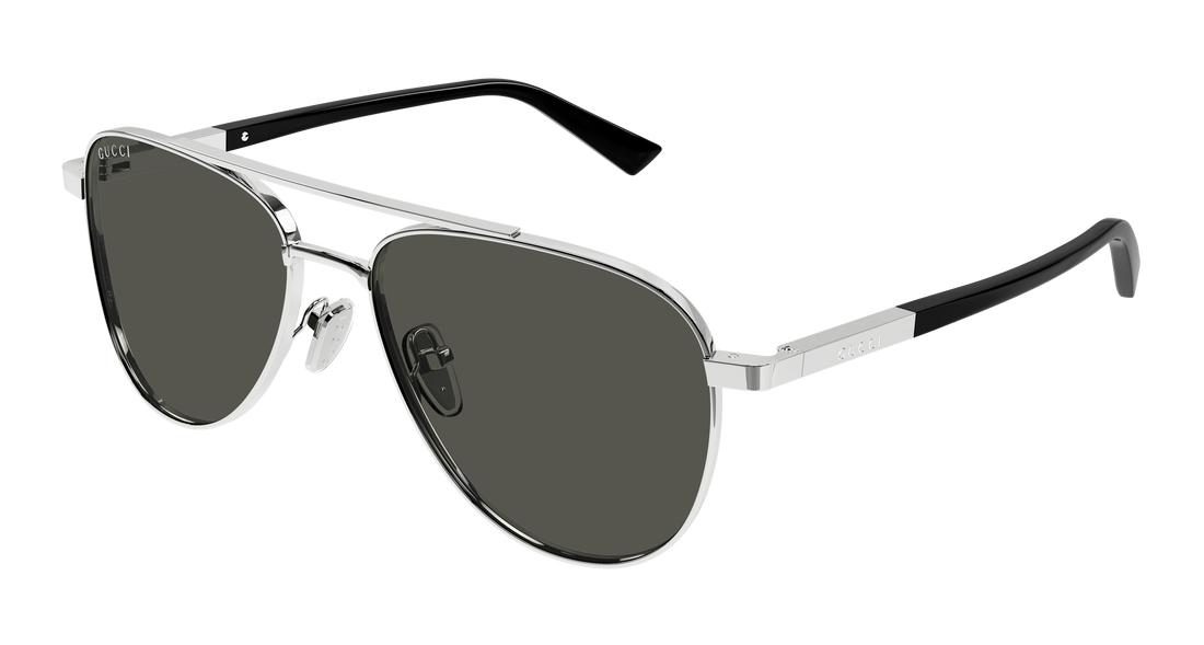 Óculos de sol gucci gg1962s 001 plateado pilot/navigator masculino tamanho 56mm - Vista principal