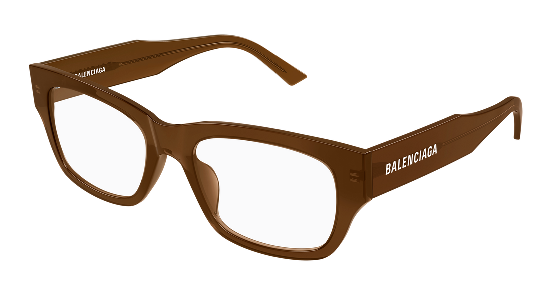 Prescription glasses balenciaga bb0450o 005 marron rectangular / squared masculino size 54mm - Main view