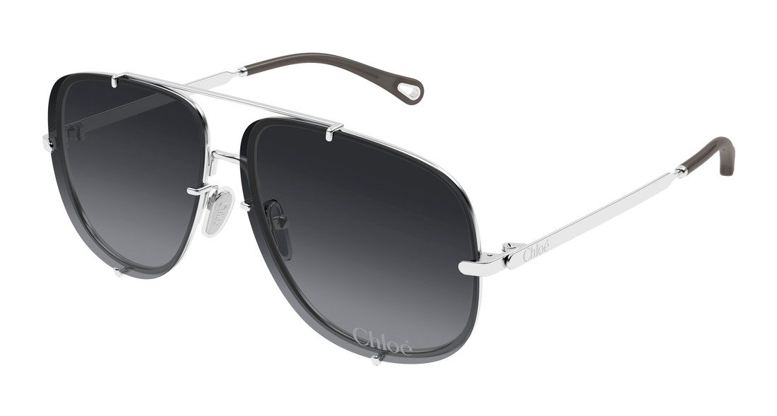 Lunettes de soleil chloé ch0348s 002 plateado pilot/navigator femenino taille 62mm - Vue principale