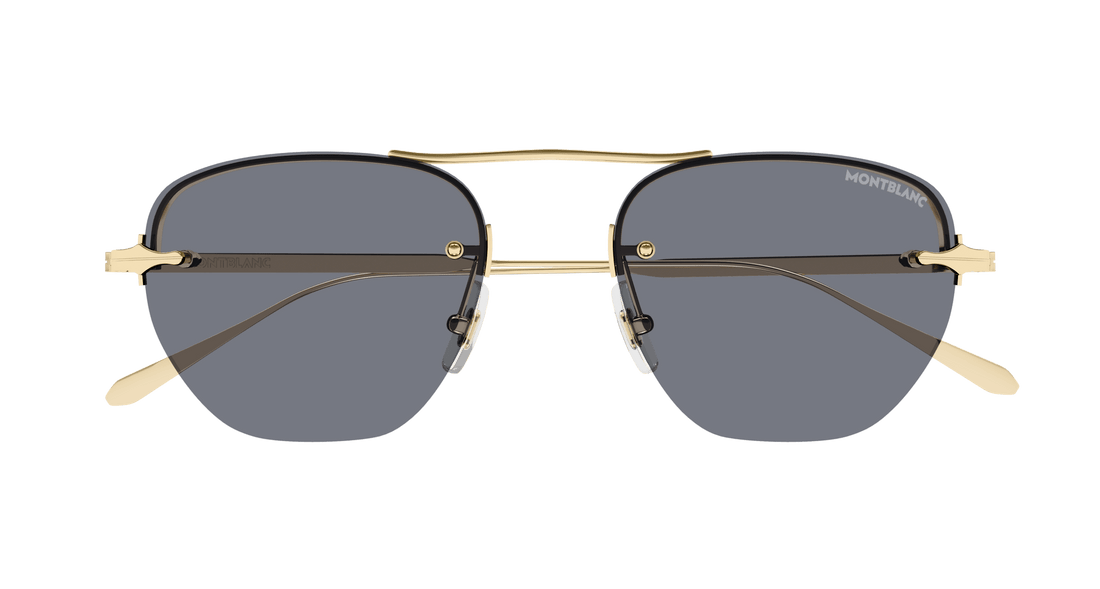 Óculos de sol montblanc mb0404s 001 dorado round masculino tamanho 52mm - Vista de detalhe