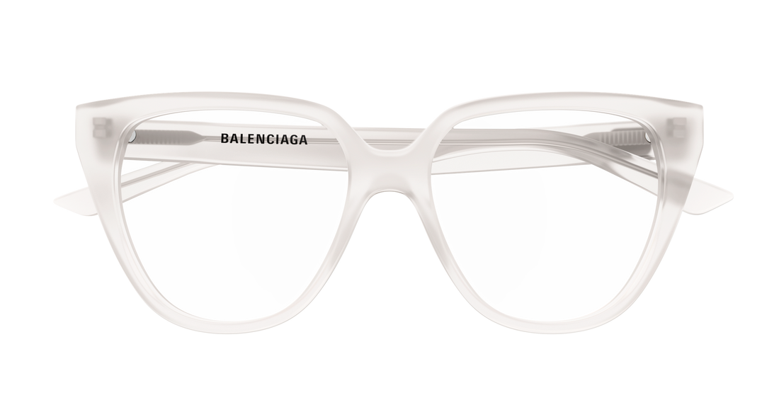 Prescription glasses balenciaga bb0129o 010 blanco cat eye femenino size 53mm - Detailed view