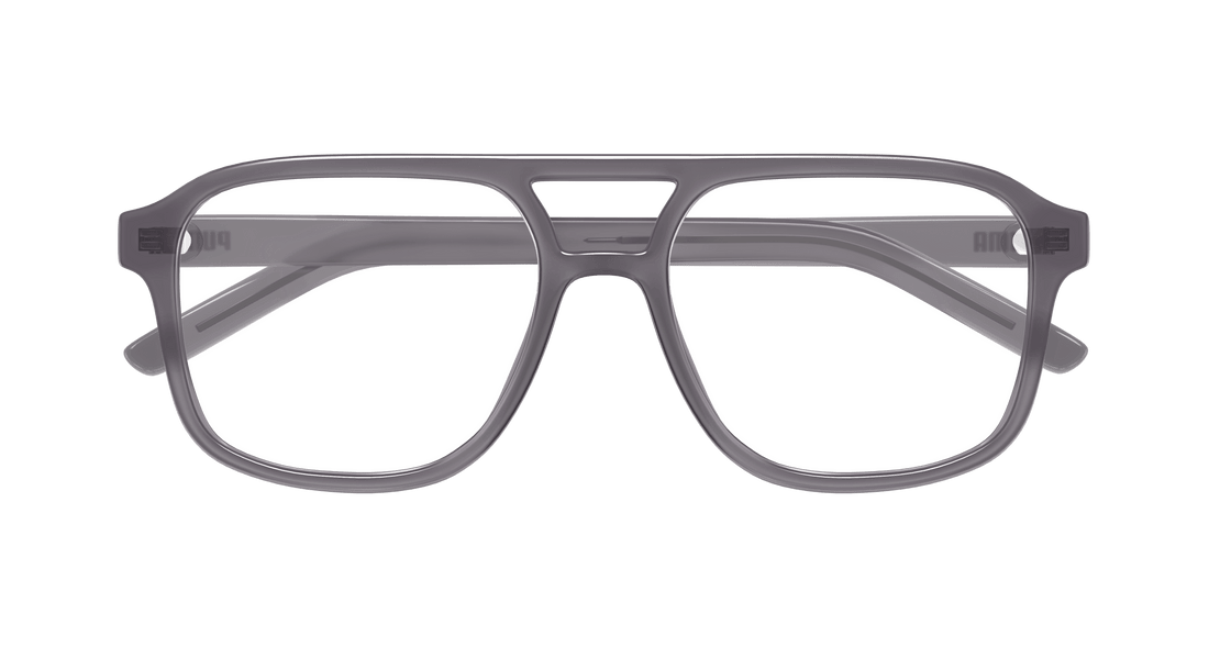 Occhiali da vista puma pu0495o 002 gris pilot masculino taglia 56mm - Vista dettagliata