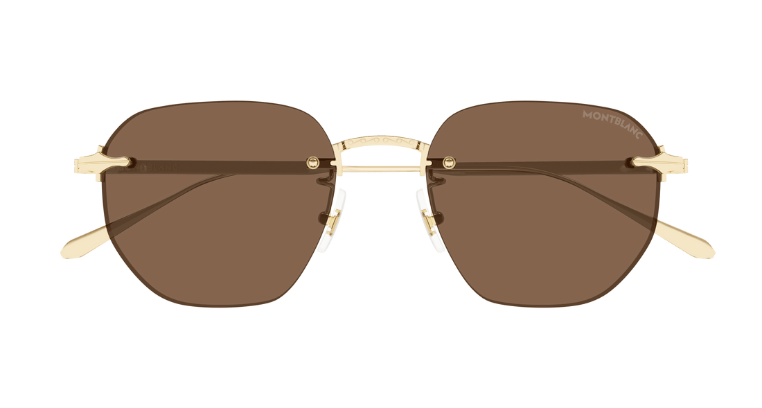 Lunettes de soleil montblanc mb0405s 002 dorado round masculino taille 51mm - Vue détaillée