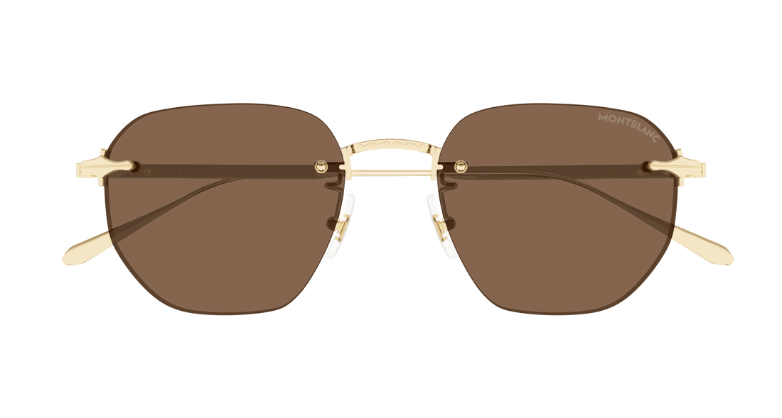 Gafas de sol montblanc mb0405s 002 dorado round masculino talla 51mm - Vista de detalle