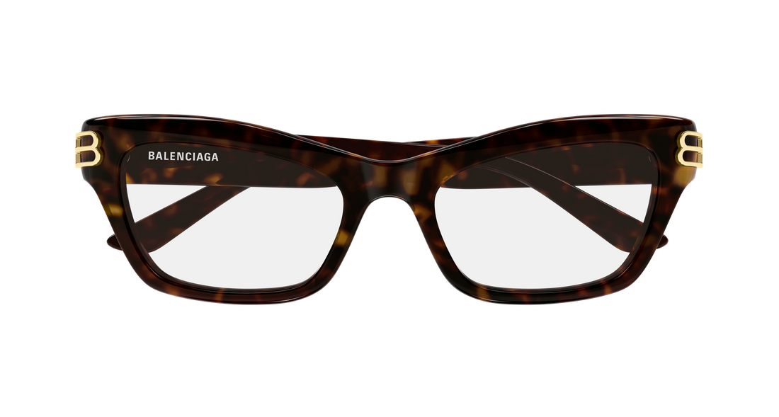 Lunettes de vue balenciaga bb0435o 002 havana cat eye femenino taille 54mm - Vue détaillée