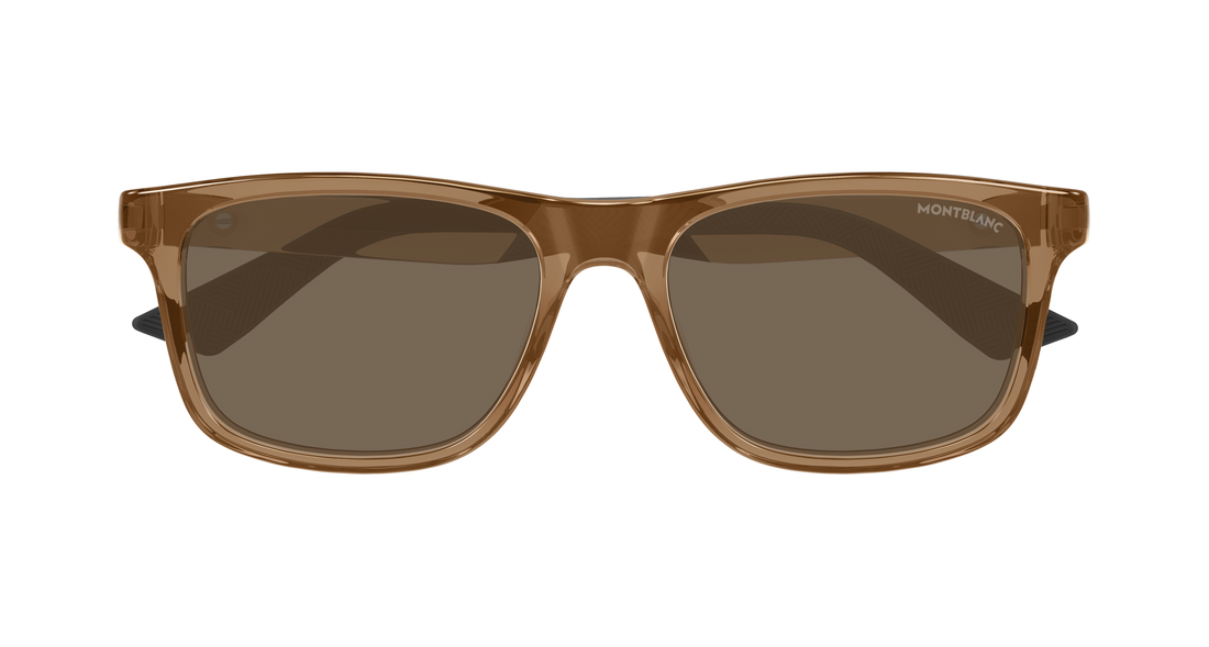 Lunettes de soleil montblanc mb0432s 004 marron rectangular / squared masculino taille 55mm - Vue détaillée