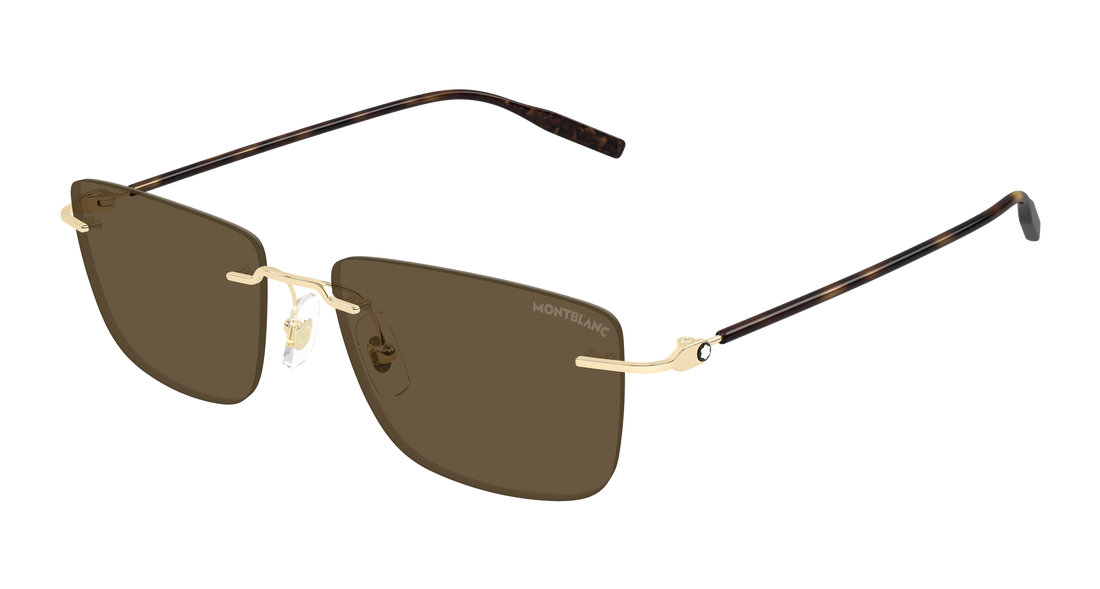 Sunglasses montblanc mb0429s 005 dorado rectangular / squared masculino size 56mm - Main view