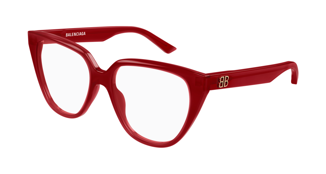 Prescription glasses balenciaga bb0129o 009 rojo cat eye femenino size 53mm - Main view