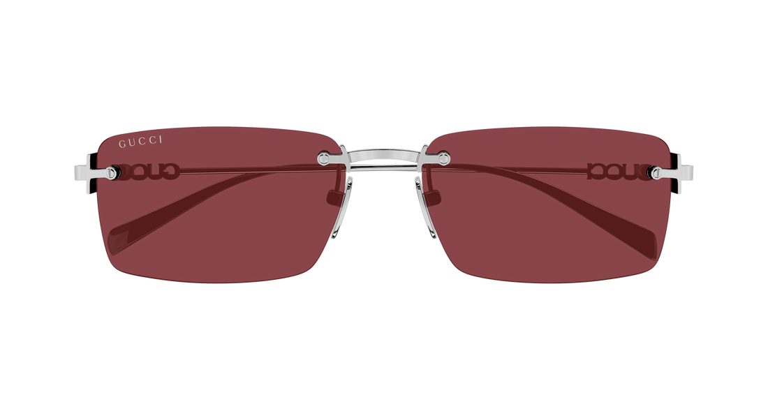 Óculos de sol gucci gg1941s 003 plateado rectangular / squared masculino tamanho 56mm - Vista de detalhe