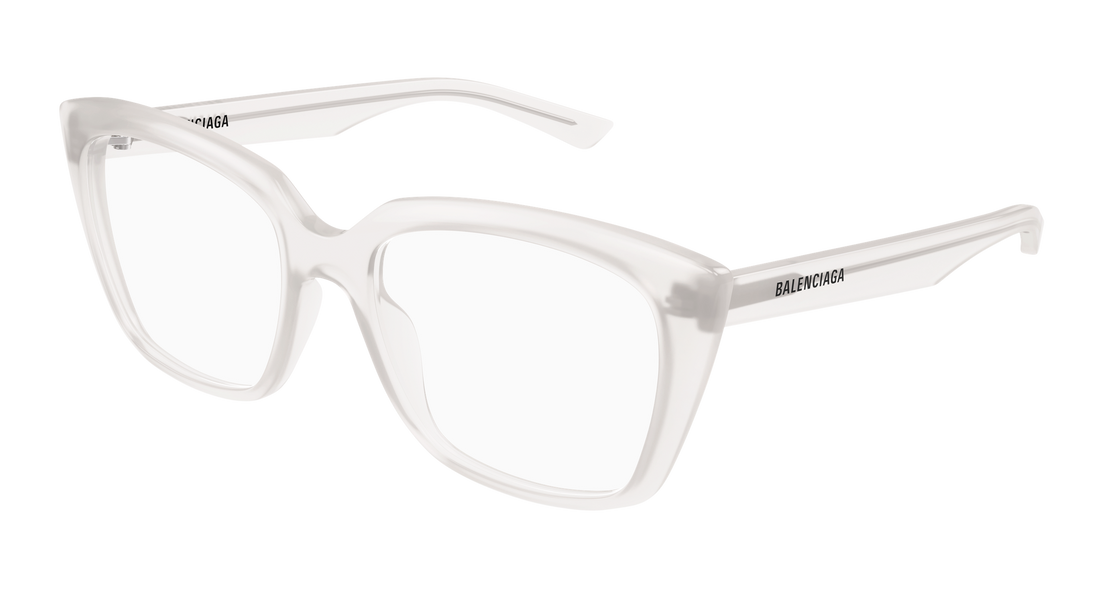 Prescription glasses balenciaga bb0062o 010 blanco cat eye femenino size 53mm - Main view
