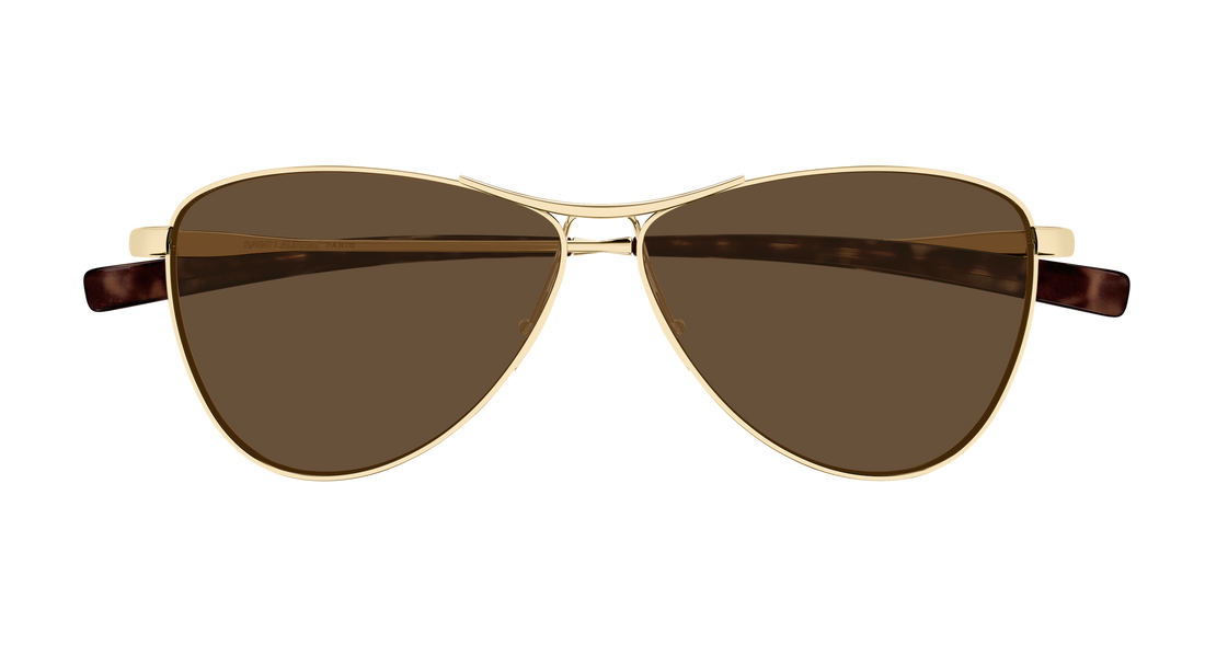 Óculos de sol saint laurent sl 831 vesper 005 dorado pilot/navigator femenino tamanho 55mm - Vista de detalhe