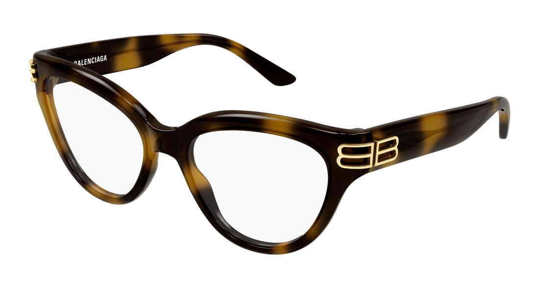 Lunettes de vue balenciaga bb0436o 003 havana cat eye femenino taille 55mm - Vue principale