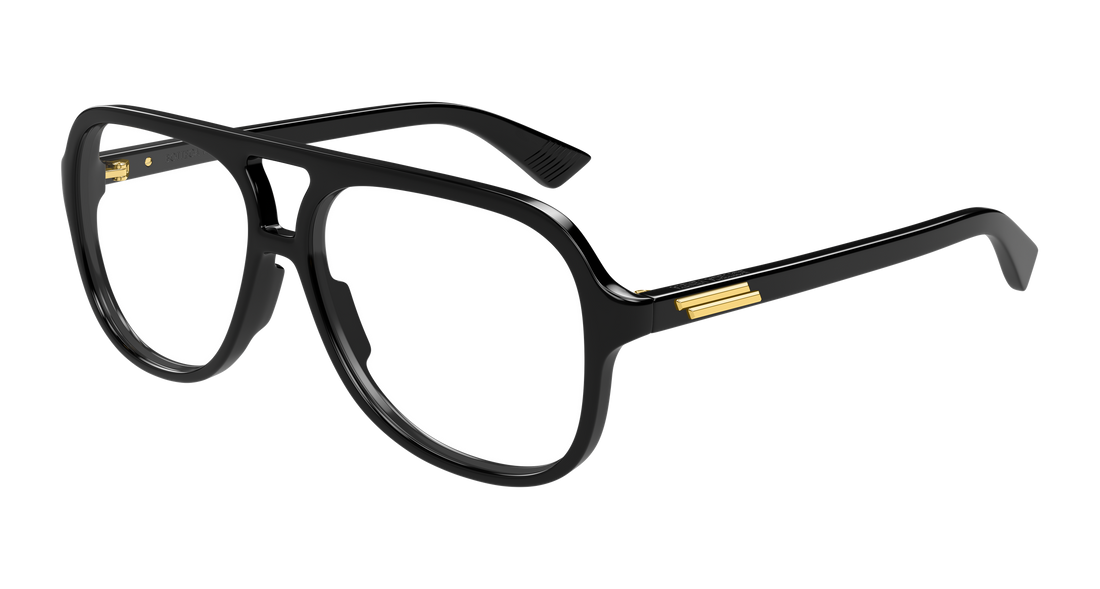 Óculos graduados bottega veneta bv1417o 001 negro pilot/navigator unisex tamanho 56mm - Vista principal