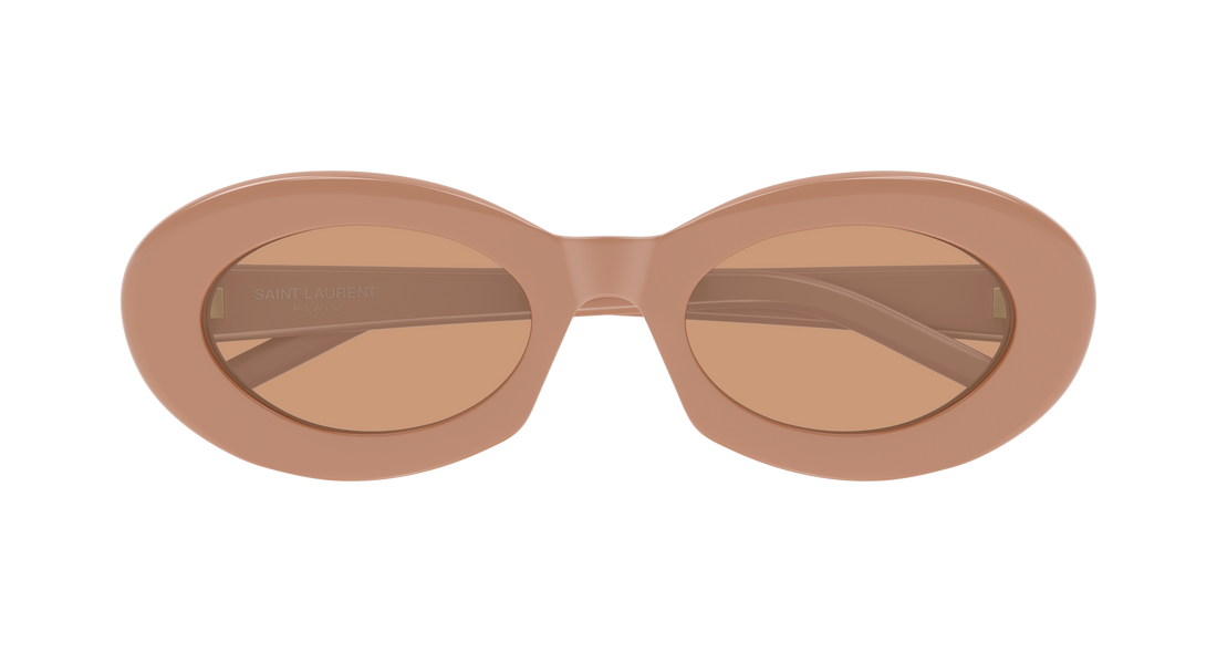 Óculos de sol saint laurent sl 594 010 marron round/oval/panthos femenino tamanho 52mm - Vista de detalhe