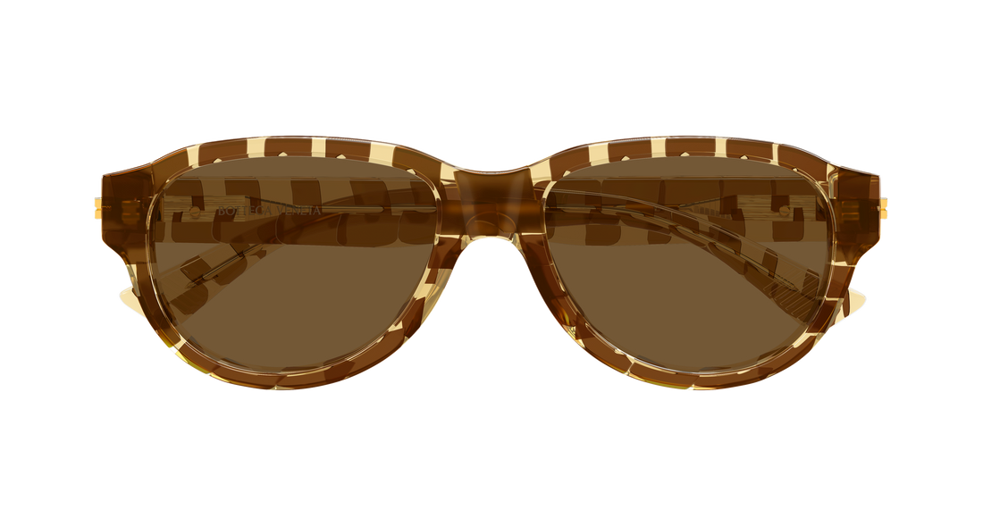 Sunglasses bottega veneta bv1410s 004 marron round/oval/panthos masculino size 55mm - Detailed view