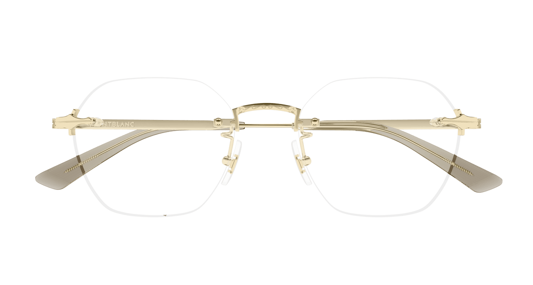 Lunettes de vue montblanc mb0403o 001 dorado round masculino taille 50mm - Vue détaillée