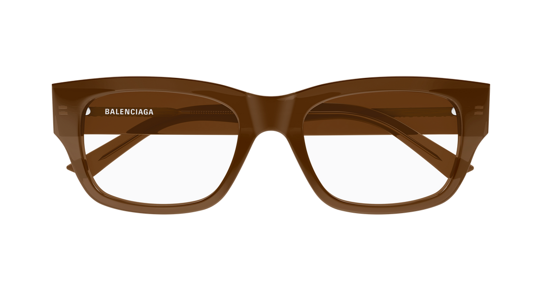 Prescription glasses balenciaga bb0450o 005 marron rectangular / squared masculino size 54mm - Detailed view