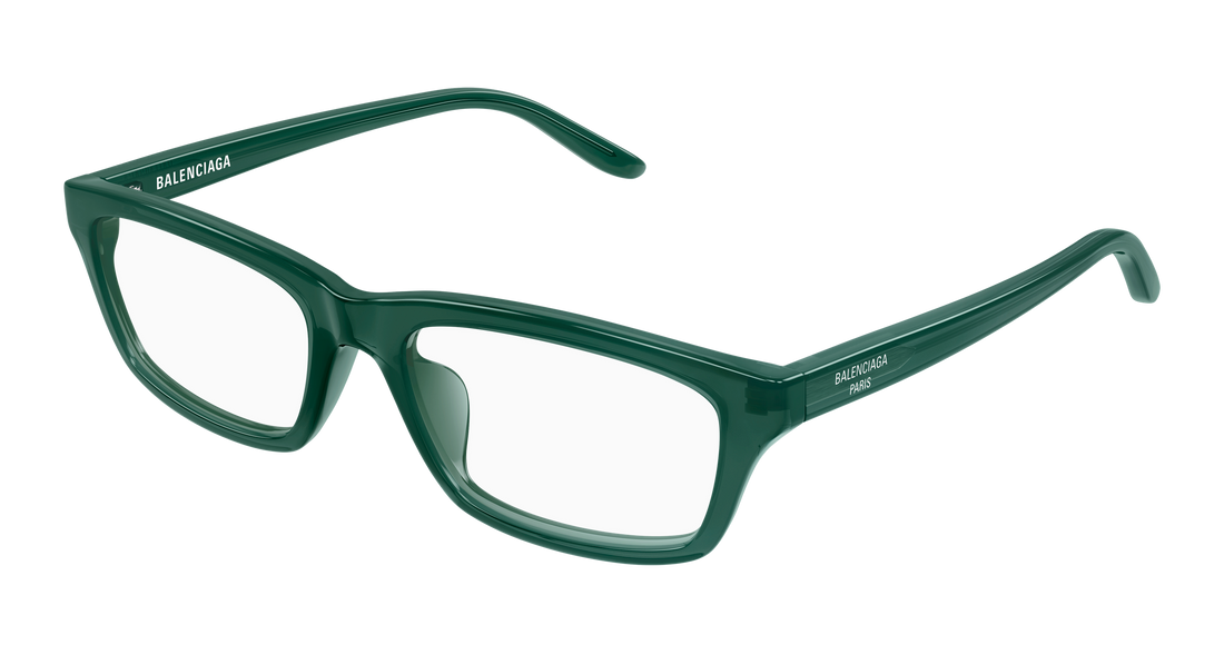 Lunettes de vue balenciaga bb0439o 007 verde rectangular / squared masculino taille 55mm - Vue principale