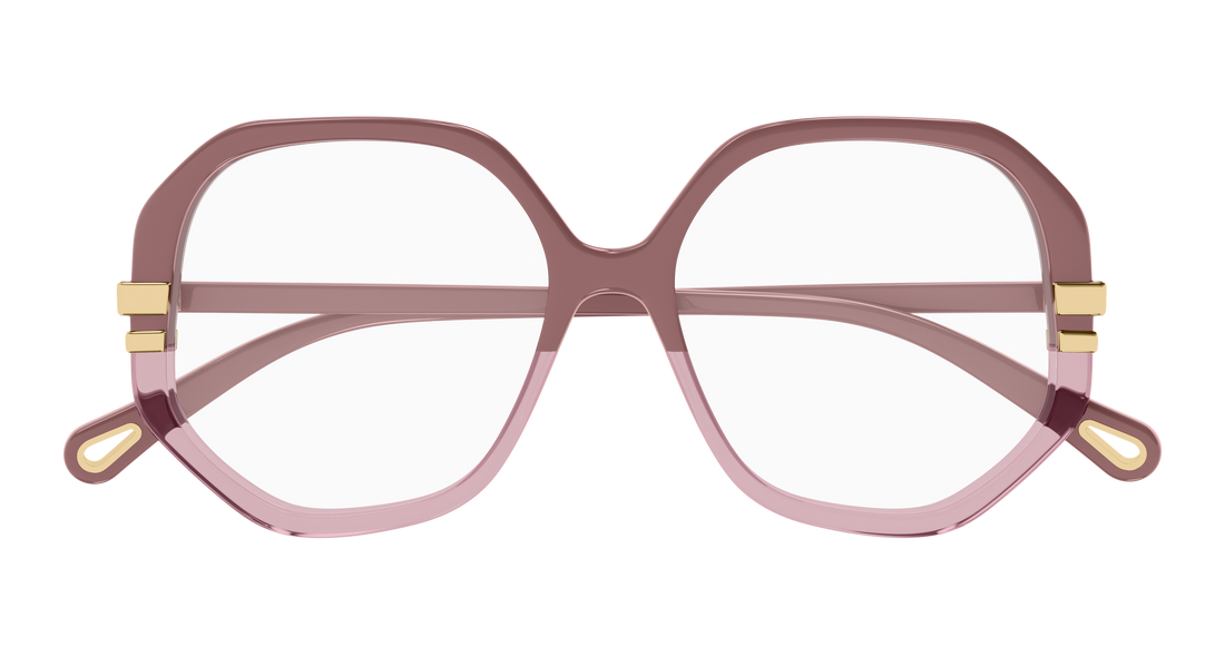 Prescription glasses chloé ch0107o 017 rosa geometric femenino size 54mm - Detailed view