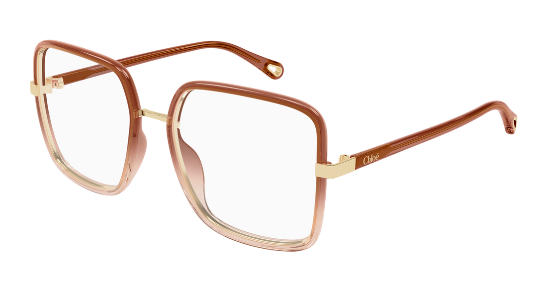 Prescription glasses chloé ch0338o 003 marron rectangular / squared femenino size 55mm - Main view