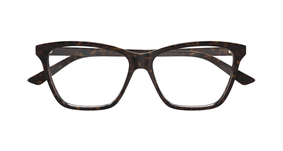 Óculos graduados bottega veneta bv1421o 002 havana butterfly femenino tamanho 55mm - Vista de detalhe