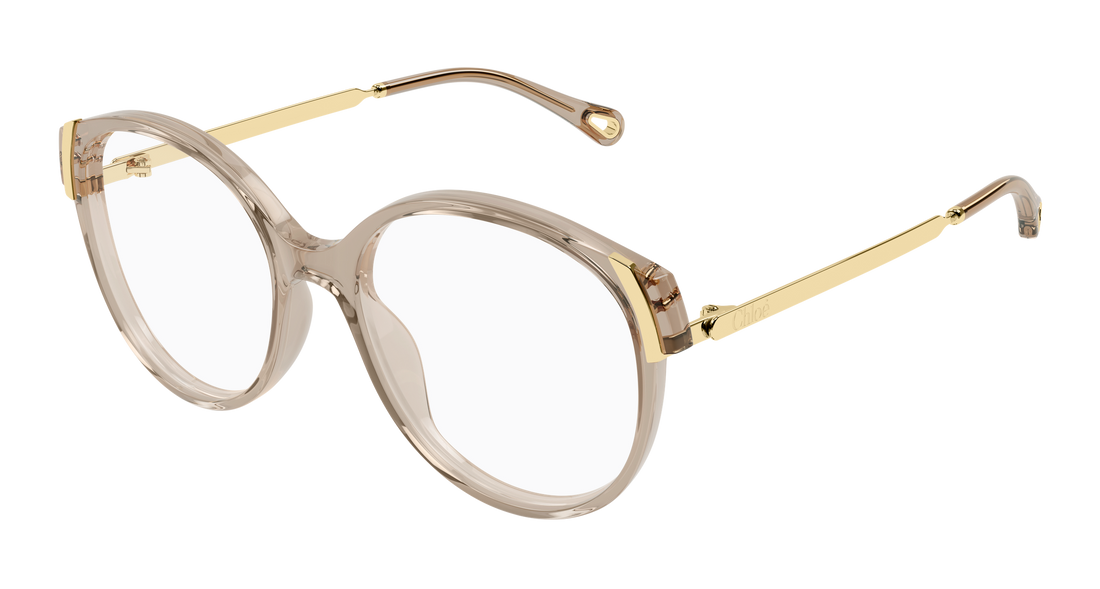 Prescription glasses chloé ch0328o 003 marron round/oval/panthos femenino size 52mm - Main view