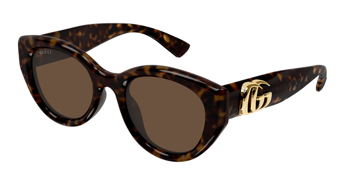 Óculos de sol gucci gg1976sk 003 havana round/oval/panthos femenino tamanho 52mm - Vista principal