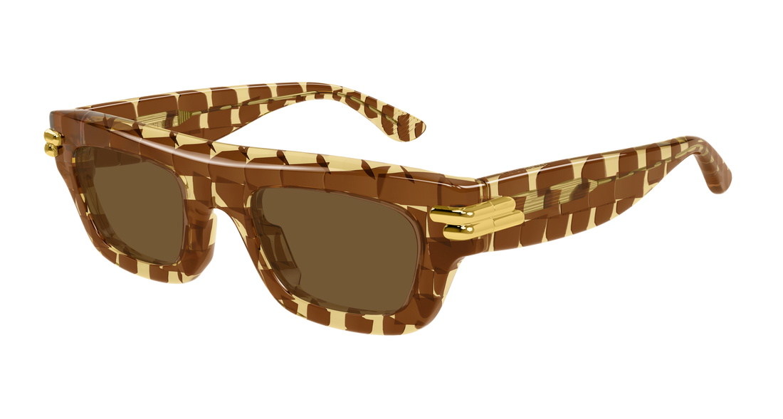Óculos de sol bottega veneta bv1321s 006 marron rectangular / squared unisex tamanho 50mm - Vista principal