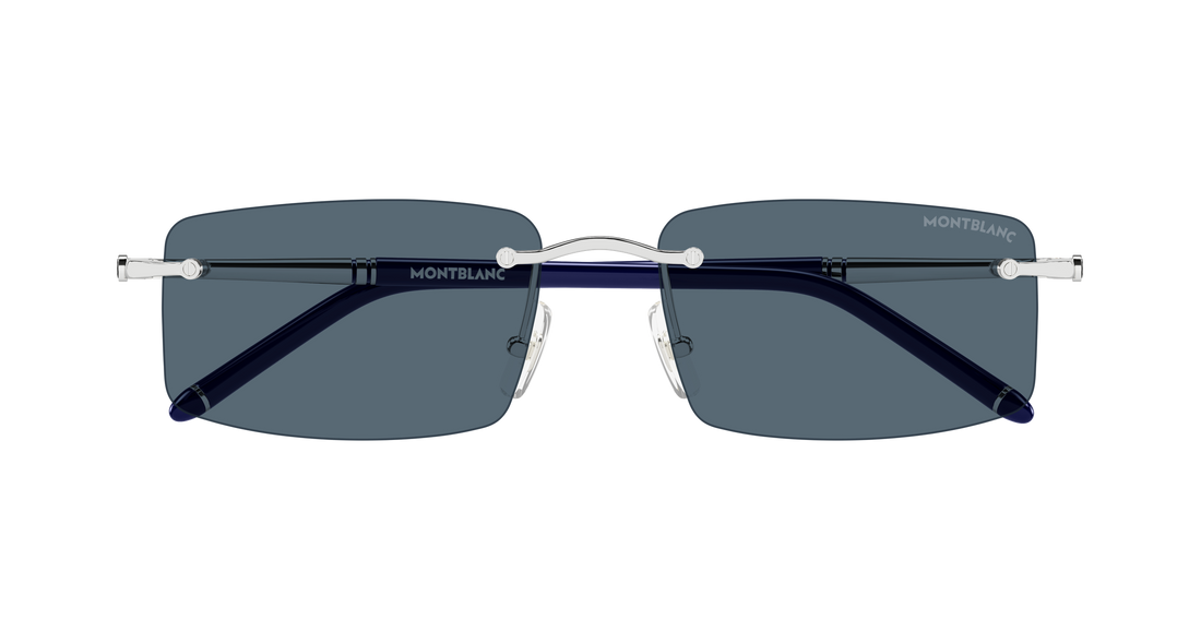 Lunettes de soleil montblanc mb0443s 003 plateado rectangular / squared masculino taille 56mm - Vue détaillée