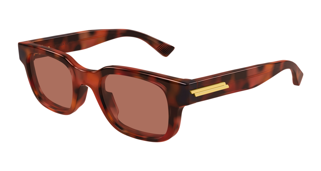 Óculos de sol bottega veneta bv1411s 002 havana rectangular / squared masculino tamanho 49mm - Vista principal