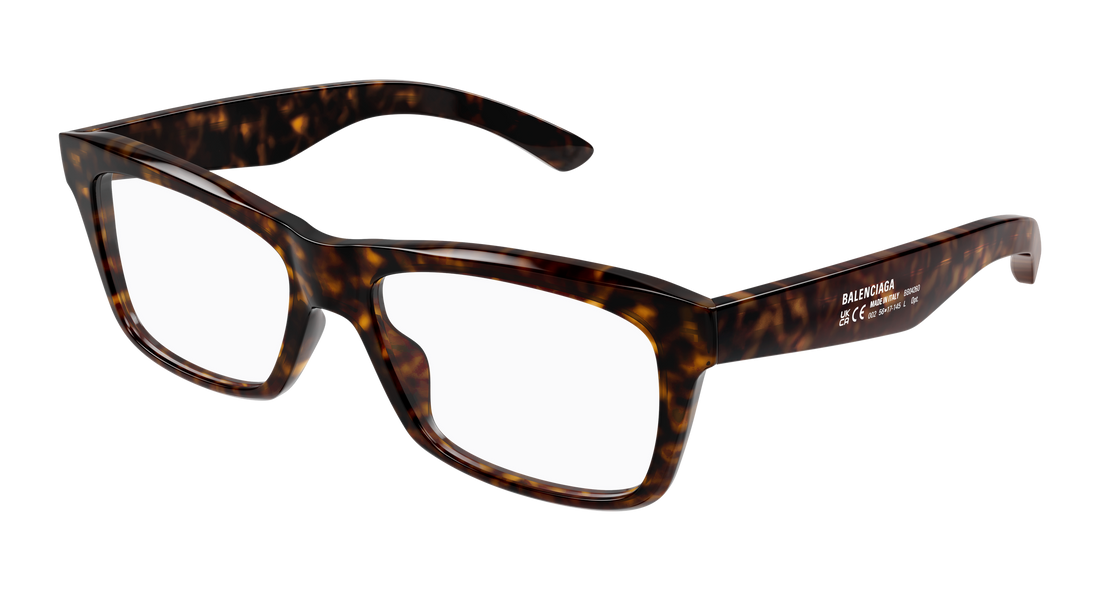 Lunettes de vue balenciaga bb0426o 002 havana rectangular / squared masculino taille 56mm - Vue principale