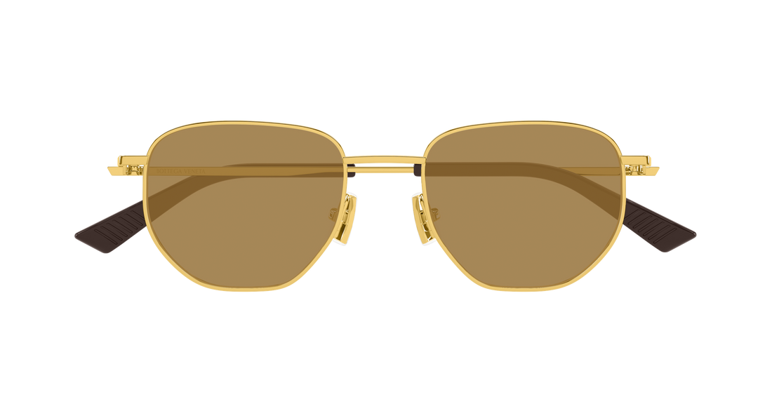 Óculos de sol bottega veneta bv1301s 007 dorado round/oval/panthos unisex tamanho 52mm - Vista de detalhe