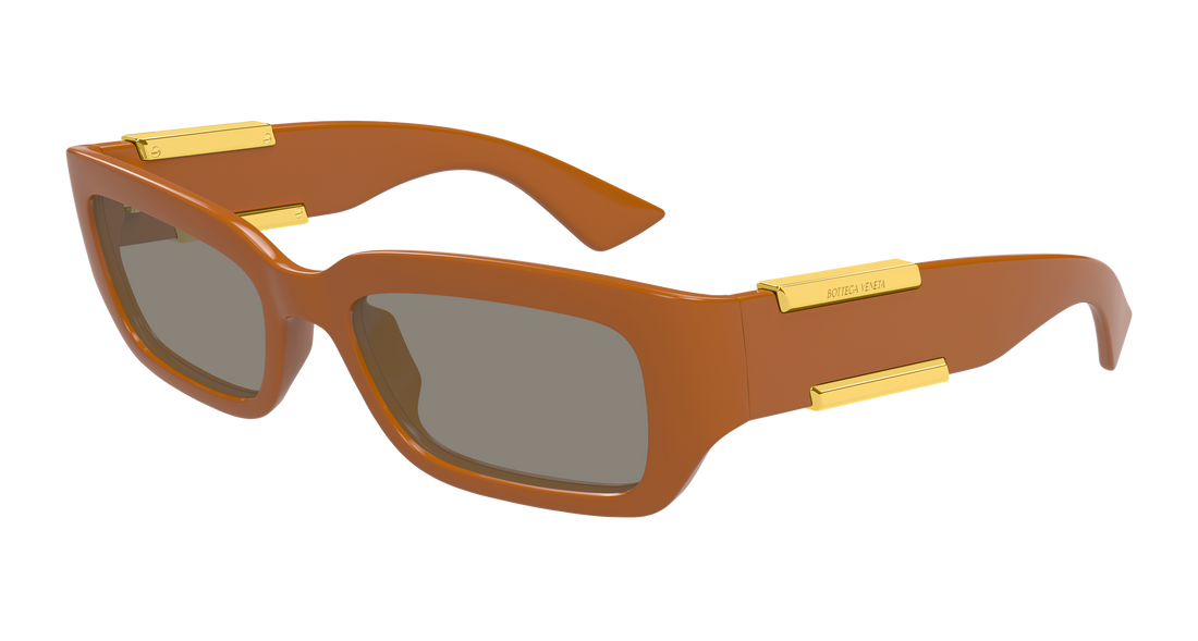 Óculos de sol bottega veneta bv1406s 004 marron rectangular / squared unisex tamanho 53mm - Vista principal