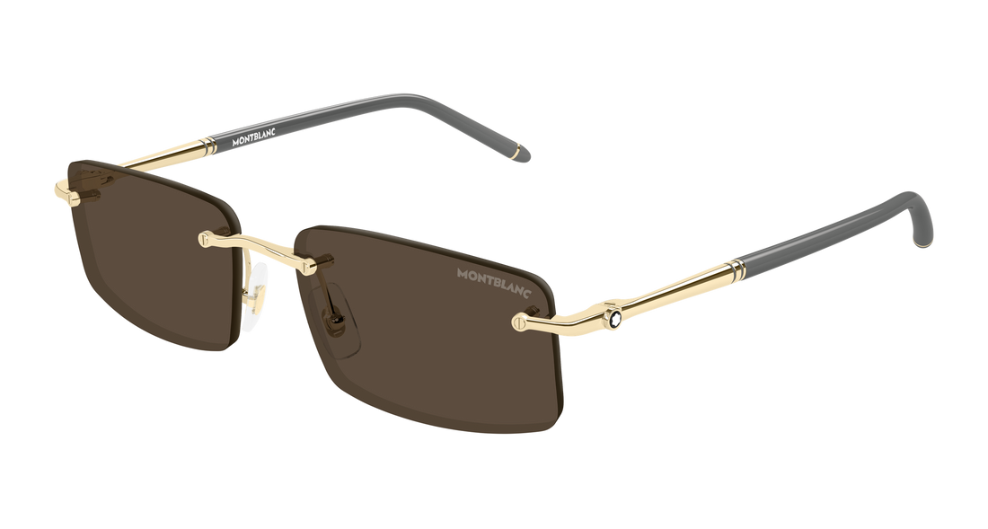 Lunettes de soleil montblanc mb0443s 005 dorado rectangular / squared masculino taille 56mm - Vue principale