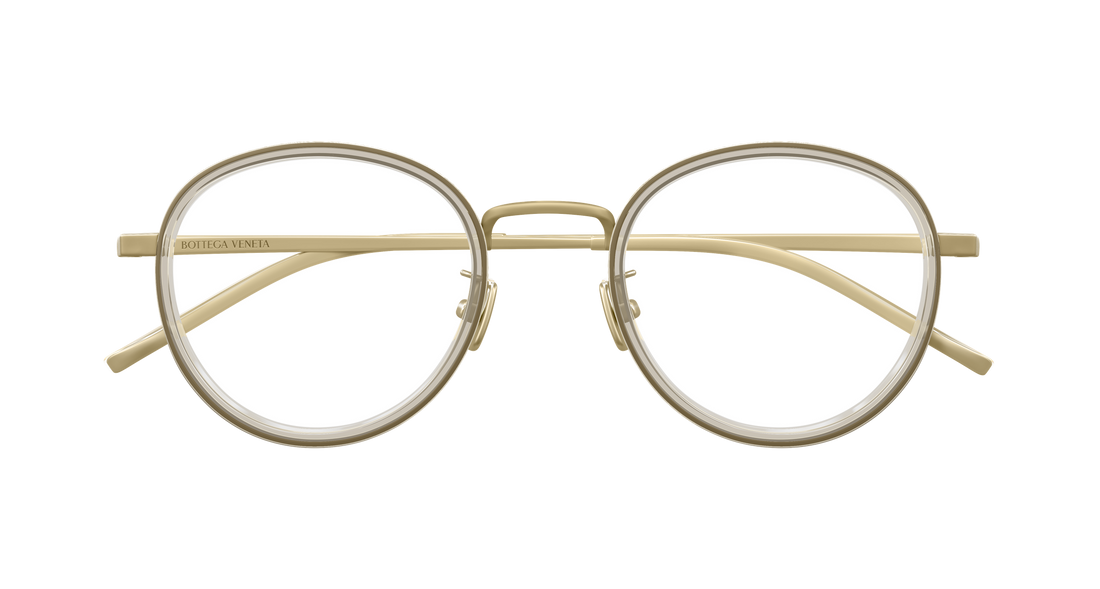 Prescription glasses bottega veneta bv1428oa 003 bronce round/oval/panthos unisex size 50mm - Detailed view