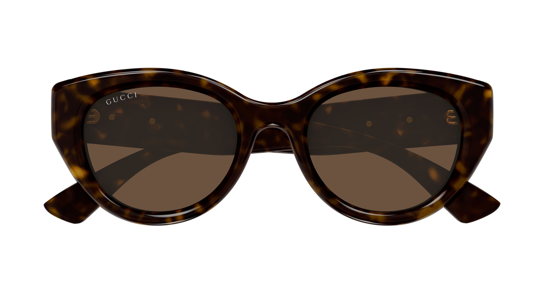 Óculos de sol gucci gg1976sk 003 havana round/oval/panthos femenino tamanho 52mm - Vista de detalhe