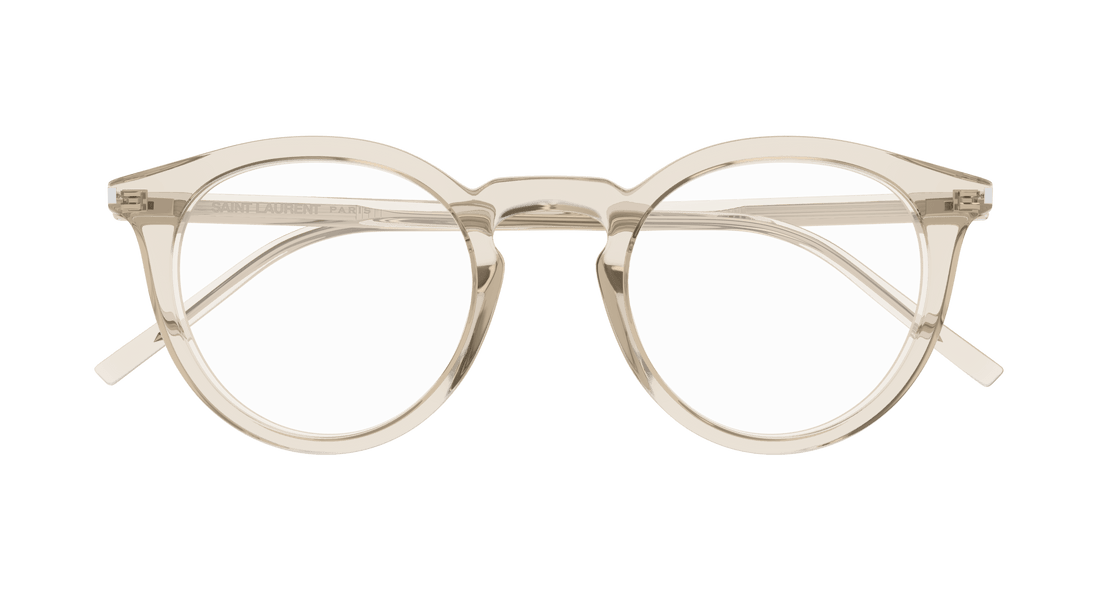 Brillen saint laurent sl 347/f 004 beige round unisex größe 48mm - Detailansicht